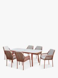 LG Outdoor Malibu 6-Seater Rectangular Garden Dining Table & Chairs Set - thumbnail 1