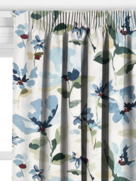 John Lewis Fleur Made to Measure Curtains or Roman Blind, Lake Blue - thumbnail 2