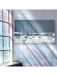 John Lewis Sabrina Roscino 'Side by Side' Framed Canvas, 82 x 142cm, Blue/Multi - thumbnail 2