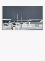 John Lewis Sabrina Roscino 'Side by Side' Framed Canvas, 82 x 142cm, Blue/Multi