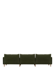 Cozmo Cozy 5 Seater Sofa, Dark Green Velvet Natural Piping - thumbnail 5