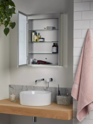 John Lewis Aspect Single Mirrored and Illuminated Bathroom Cabinet - thumbnail 4