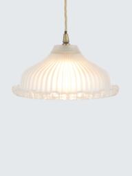 John Lewis Amelie Ribbed Glass Ceiling Light Shade - thumbnail 1