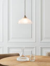 John Lewis Amelie Ribbed Glass Ceiling Light Shade - thumbnail 4