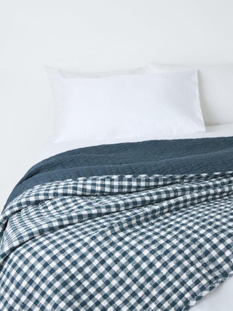 John Lewis Gingham Cotton Quilt, King Size - image 1