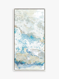 John Lewis Ritika GandhiGolden Finch Abstract Framed Canvas, Set of 2, 84 x 44cm, Gold/Blue - thumbnail 2