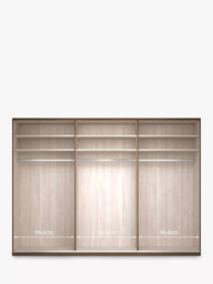 John Lewis Elstra 300cm Wardrobe with Glass and Mirrored Hinged Doors - thumbnail 4