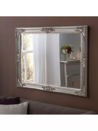 Yearn Baroque Rectangular Wood Framed Wall Mirror - thumbnail 2