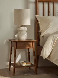 John Lewis Edwin 1 Drawer Bedside Table, Stained Oak - thumbnail 2