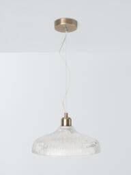 John Lewis Ribbed Glass Pendant Ceiling Light, Clear - thumbnail 2