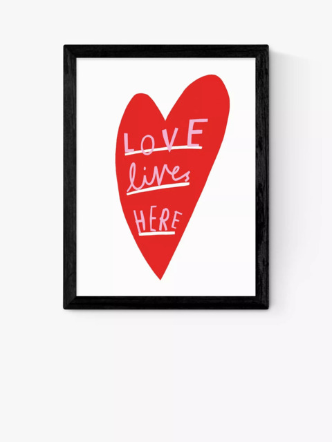 EAST END PRINTS Katy Edelsten 'Love Lives Here' Framed Print - image 1