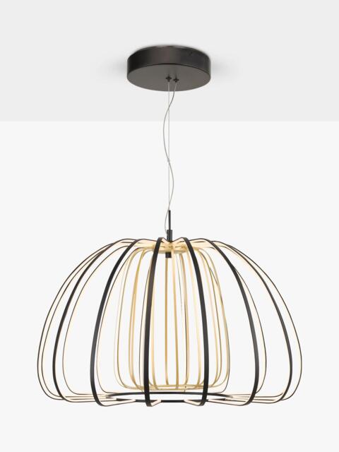 John Lewis LED Ribbon Pendant Ceiling Light, Black/Gold - image 1