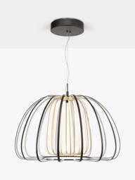 John Lewis LED Ribbon Pendant Ceiling Light, Black/Gold - thumbnail 2