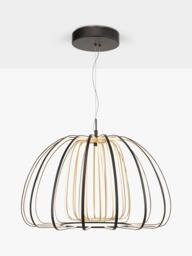 John Lewis LED Ribbon Pendant Ceiling Light, Black/Gold - thumbnail 1