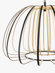John Lewis LED Ribbon Pendant Ceiling Light, Black/Gold - thumbnail 3