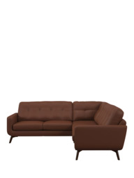 John Lewis Barbican 5+ Seater Corner Leather Sofa, Dark Leg - thumbnail 5