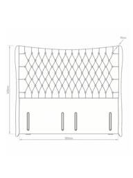 Hypnos Elizabeth Extra Wide Upholstered Headboard, Super King Size - thumbnail 4