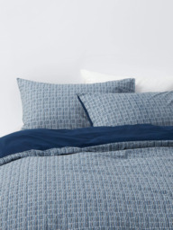 John Lewis Rusa Pure Cotton Percale Duvet Cover Set, 200 Thread Count - thumbnail 1