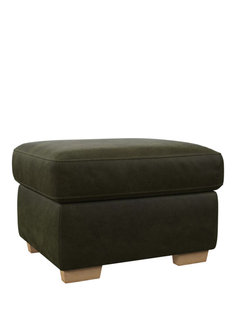 John Lewis Camden Leather Storage Footstool, Light Leg - image 1