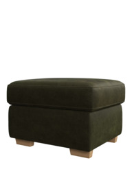 John Lewis Camden Leather Storage Footstool, Light Leg - thumbnail 4
