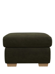 John Lewis Camden Leather Storage Footstool, Light Leg - thumbnail 5