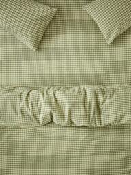 Piglet in Bed Colour Drenched Gingham Linen Blend Fitted Sheet - thumbnail 1
