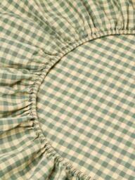 Piglet in Bed Colour Drenched Gingham Linen Blend Fitted Sheet - thumbnail 2