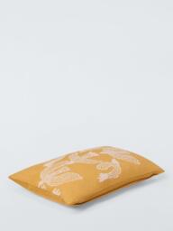 John Lewis Rustic Birds Rectangular Cushion, Ochre - thumbnail 3