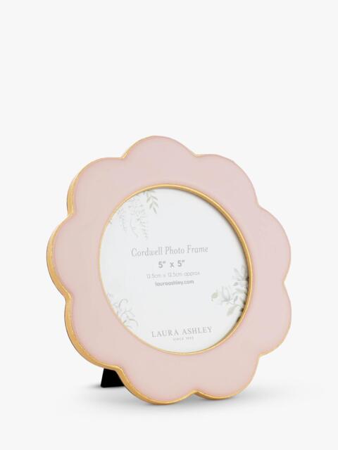 "Laura Ashley Cordwell Scalloped Round Photo Frame, 5 x 5"" (12.5 x 12.5cm), Pink" - image 1