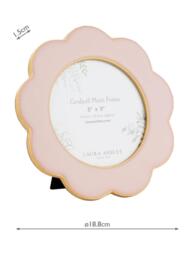 "Laura Ashley Cordwell Scalloped Round Photo Frame, 5 x 5"" (12.5 x 12.5cm), Pink" - thumbnail 5