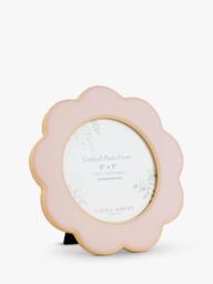"Laura Ashley Cordwell Scalloped Round Photo Frame, 5 x 5"" (12.5 x 12.5cm), Pink" - thumbnail 1