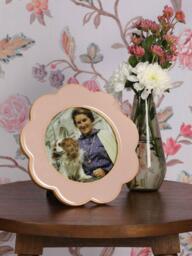 "Laura Ashley Cordwell Scalloped Round Photo Frame, 5 x 5"" (12.5 x 12.5cm), Pink" - thumbnail 2