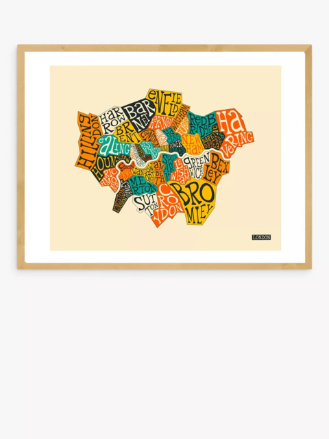 EAST END PRINTS Jazzberry Blue 'London Boroughs' Framed Print - image 1