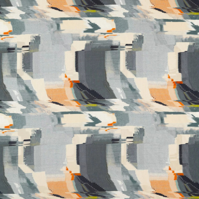 Harlequin Perspective Made to Measure Curtains or Roman Blind, Slate/Sedona - image 1