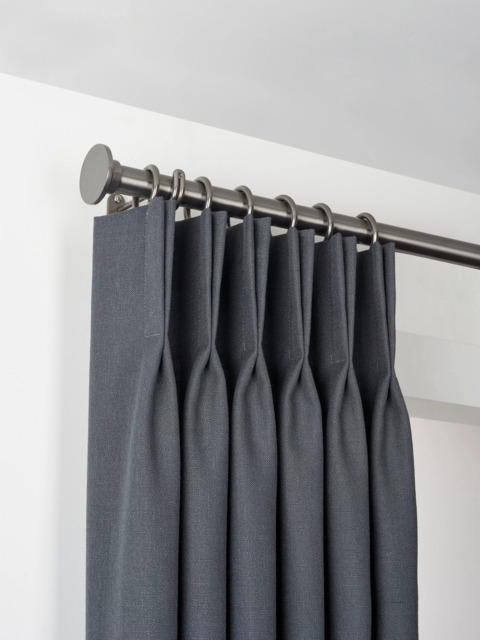 John Lewis Select Classic Curtain Pole with Rings and Disc Finial, Wall Fix, Dia.25mm - image 1