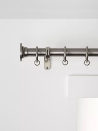 John Lewis Select Classic Curtain Pole with Rings and Disc Finial, Wall Fix, Dia.25mm - thumbnail 3