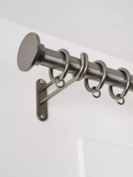 John Lewis Select Classic Curtain Pole with Rings and Disc Finial, Wall Fix, Dia.25mm - thumbnail 2