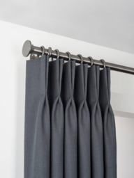 John Lewis Select Classic Curtain Pole with Rings and Disc Finial, Wall Fix, Dia.25mm - thumbnail 1