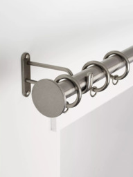 John Lewis Select Classic Curtain Pole with Rings and Disc Finial, Wall Fix, Dia.25mm - thumbnail 4