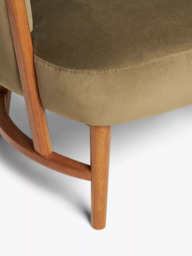 John Lewis Drift Armchair, Dark Leg, Moss Green Smooth Velvet - thumbnail 5