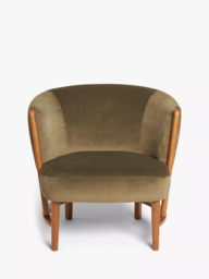 John Lewis Drift Armchair, Dark Leg, Moss Green Smooth Velvet - thumbnail 4