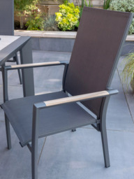 KETTLER Surf Active 8-Seater Garden Dining Table & Reclining Chairs Set, Grey - thumbnail 3