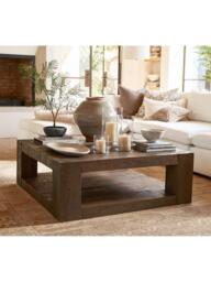 Pottery Barn Rockport Square Coffee Table, Cocoa Brown - thumbnail 2