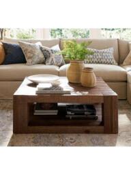 Pottery Barn Rockport Square Coffee Table, Cocoa Brown - thumbnail 4