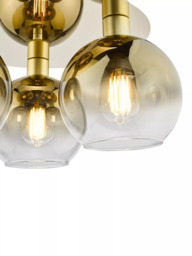 Där Lycia Flush 3 Arm Mirror Ceiling Light, Gold/Ombre - thumbnail 3