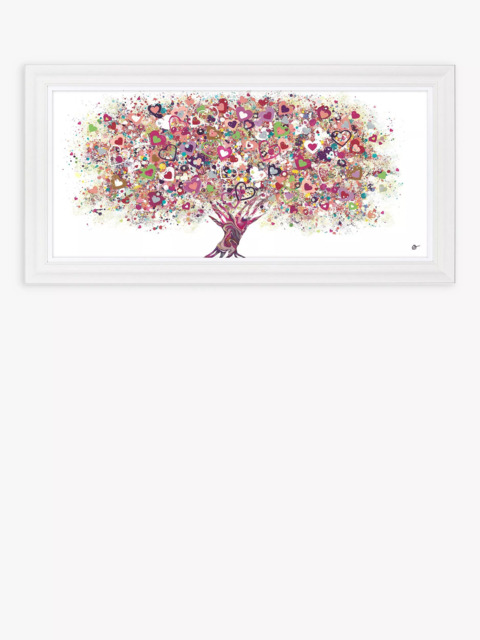 John Lewis Sara Otter 'Tree of Love' Framed Print, 45 x 100cm, Pink/Multi - image 1