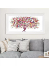 John Lewis Sara Otter 'Tree of Love' Framed Print, 45 x 100cm, Pink/Multi - thumbnail 2