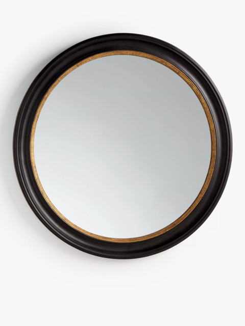 John Lewis Georgian Large Round Wood Wall Mirror, 100cm, Black/Gold - image 1