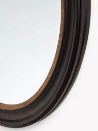 John Lewis Georgian Large Round Wood Wall Mirror, 100cm, Black/Gold - thumbnail 3
