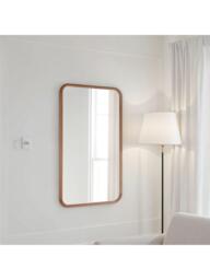 Yearn Sherwood Solid Oak Wood Frame Rectangular Wall Mirror, Natural - thumbnail 3